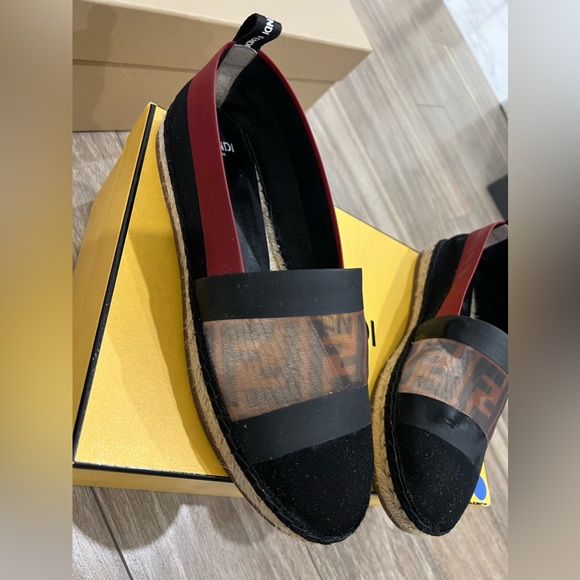 Fendi Zucca FF Logo Colorblock Pattern Espadrilles - Picture 1 of 6